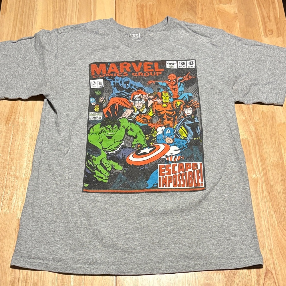 Marvel Gray Superhero Comic Tee